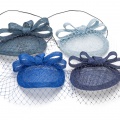 blue customisable headpieces with short veiling