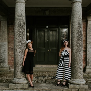 1950s inspired black and white occasion hats
