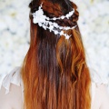 delicate blossom lace hair vine bridal headpiece