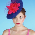 Mademoiselle Butterfly Hat - Blue and Pink