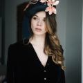 Bardot French navy beret with rose gold trim Holly Young