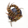 navy pheasant feather fascinator hat