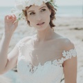 ivory flower crown bridal holly young