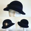 black felt cloche hat for a remembrance service