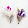 his and her wedding feather corsage pins Holly Young