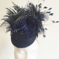 navy statement ascot hat Holly Young Millinery