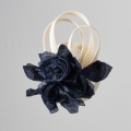 navy and ivory flower fascinator