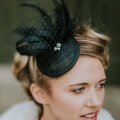 classic black wedding fascinator Holly Young