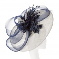 navy and ivory wedding hat