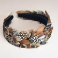 wide pheasant feather and spot hair band