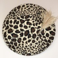 leopard print beret and hat pin