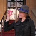 feather trilby ribbon for MBE Frances Houghton