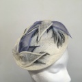 ivory and blue petals occasion hat