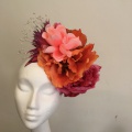 oversized flower crown in pink and orange