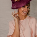 plum and peach occasion hat holly young