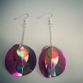 over sized sequin earrings in pink