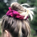 ruby red silk scrunchie Holly Young