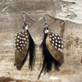 black and gold feather earrings