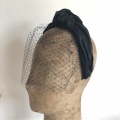 black veiling with headband