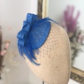 Blue feathered bow Fascinator