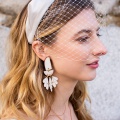 white statement bridal earrings