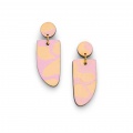 pink and orange earrings made in Cornwall