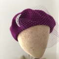 magenta plum beret with veil