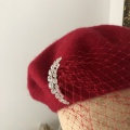 red beret with detachable veil option