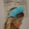 wide millinery headband blue