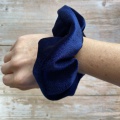 navy blue velvet scrunchie