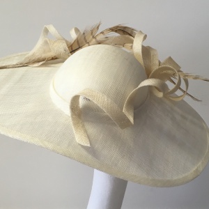 large ivory mother of the bride hat by Holly Young