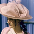 large pink occasion hat Holly Young