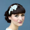 silver beaded crystal hair comb