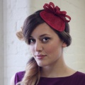 red vintage style fascinator