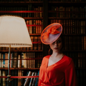 purple & orange petals disk hat