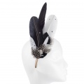 black & white feather head piece
