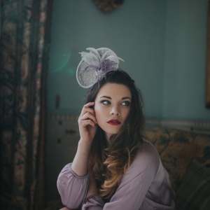 lilac & silver green headpiece