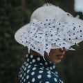 blue spotty summer occasions hat