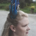 Blue feather headpiece