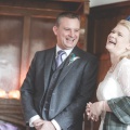 Bride and groom with matching accessories by Holly Young Milinery