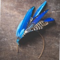 blue sex in the city style feather headdress for a bride