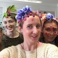 FestiVeil flower crown pompom headdress