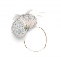Sequin Headpiece in Silver and Blush