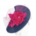 Navy and Pink Wedding Hat