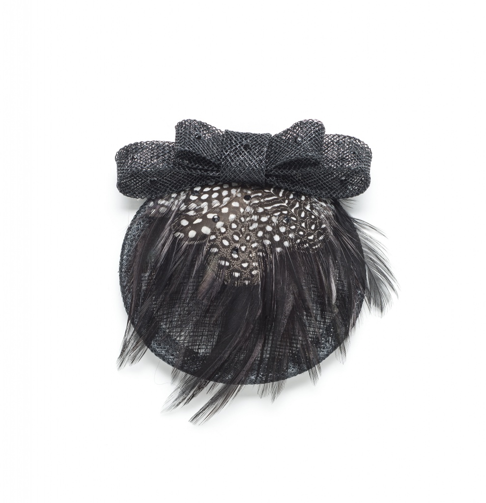 Black Spotted Cocktail Hat