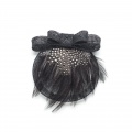 Feather Black Spotted Cocktail Hat