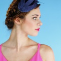 Mini Art Deco Hat in Navy