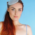 light blue vintage fascinator