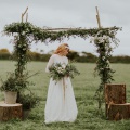 kenynen lace tiara crown wedding headdress side view