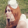 bird cage veil fascinator with ivory flower uk